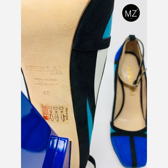 Aperlai Geisha color block suede pump - Picture 5 of 7